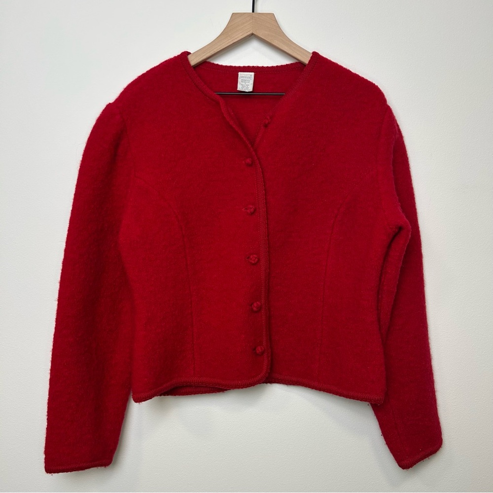 Lands' End Women's Classic Red Cardigan